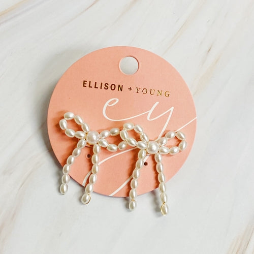Pearl Bow Ballerina Earrings